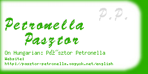 petronella pasztor business card